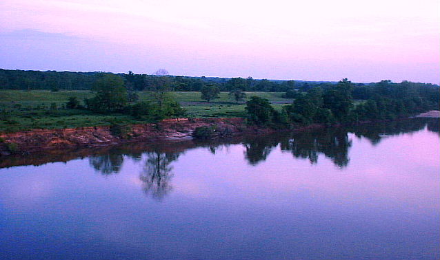 The Red River at Sunset